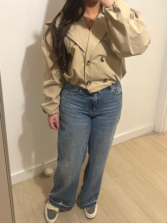 CROPPED TRENCH BEIGE